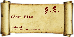 Géczi Rita névjegykártya